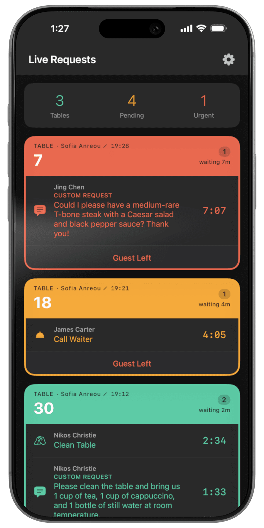 escusi Admin app on an iPhone